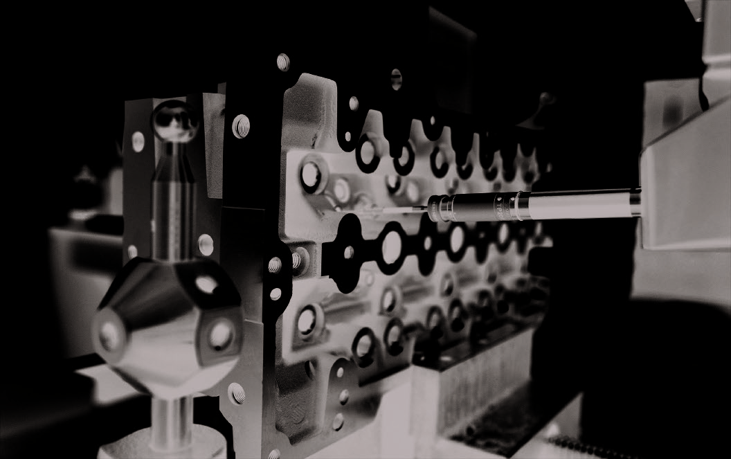 Cylinder head machining closeup
